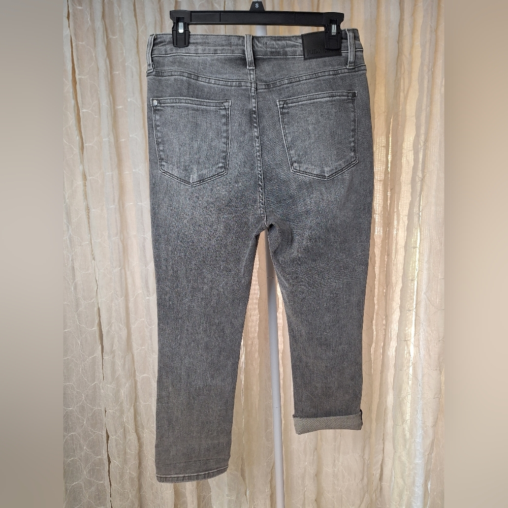 Judy Blue Capri Cropped Grey Mineral Wash High Rise Skinny Fit Jeans 9/29 - Picture 5 of 7